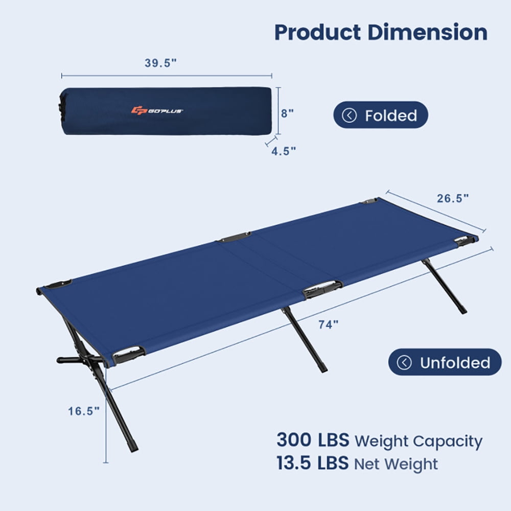 Aimee Lii Adults Kids Folding Camping Cot, Portable Bed, Cots for Sleeping, Blue Aimee Lii Adults Kids Folding Camping Cot, Portable Bed, Cots for Sleeping, Blue
