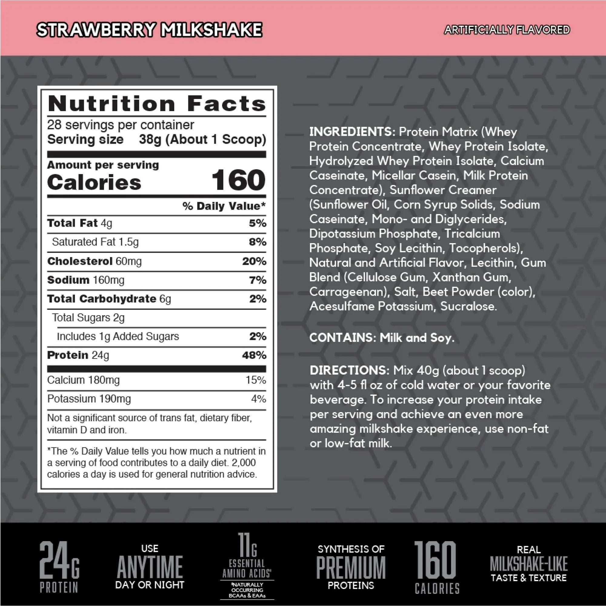 BSN, Syntha-6 Edge, 24g Protein Powder, Strawberry Milkshake, 2.25 lb, 28 Servings