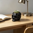 thumbnail image 2 of DefiDgd Resin Small Skull Shaped Planter Pot,Multi FunctionStorage Bowl for Candy Snacks Succulent Cactus,Gothic Desktop Ornament for Halloween Home Office Indoor Tabletop Decor(Black), 2 of 6