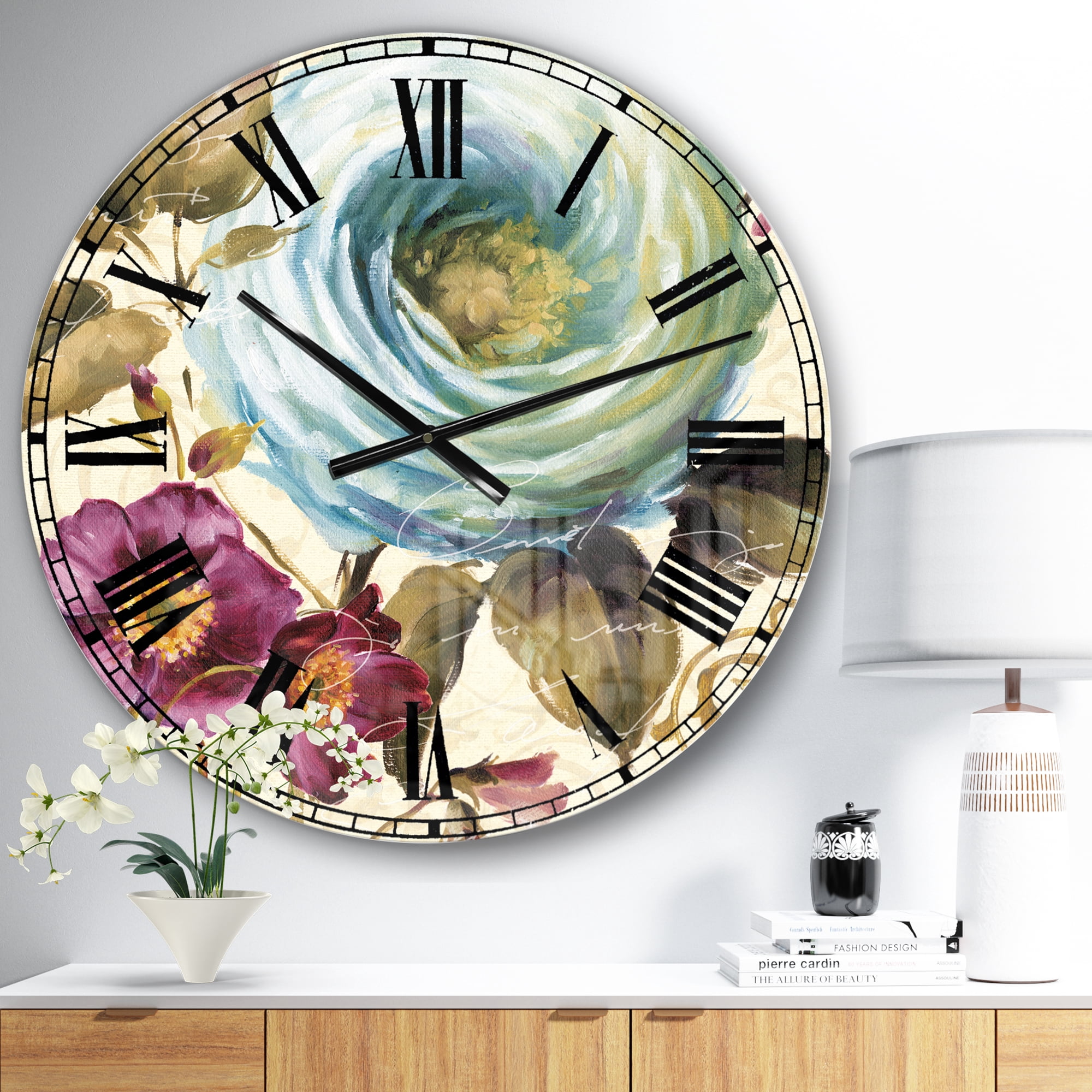 Designart Oversized Multicolor Analog Round Modern Traditional Wall Clocks, CLM30873-C23