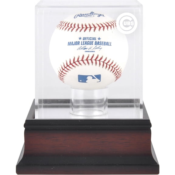Chicago Cubs Mahogany Baseball Logo Display Case