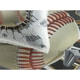 thumbnail image 3 of Ambesonne Sports Quilted Coverlet 3 Pcs, Baseball Wall Concrete, King Size, Ivory Pale Grey Orange, 3 of 4
