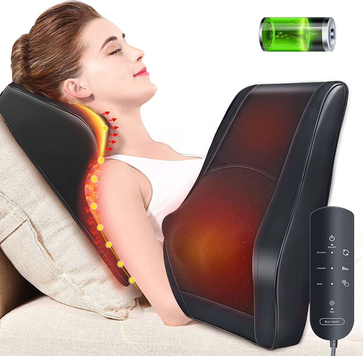 Back Massager with Heat, Cordless Massagers for Neck and Back, Shiatsu Neck  Massage Pillow for Back, Neck, Shoulder, Leg Pain Relief, Gifts for Men  Women Mom Dad, Stress Relax at Home Office