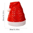 thumbnail image 3 of Single-Layer Red Velvet Christmas Hat with Foil Snowflake Print, Xmas Decorations, Holiday Party Wear Costume Accessory for Adults & Family, 3 of 8