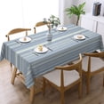 thumbnail image 2 of YFYANG Rectangular Polyester Table Cloth Blue Line Texture Table Cover for Indoor Outdoor Kitchen Restaurant Table Decoration Tablecloths，54" X 72", 2 of 9