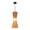 thumbnail image 4 of Runquan Bamboo Woven Pendant Lamp with Adjustable Cord Handmade Traditional Rustic Weave Ceiling Light for Kitchen Restaurant Hallway F, 4 of 8