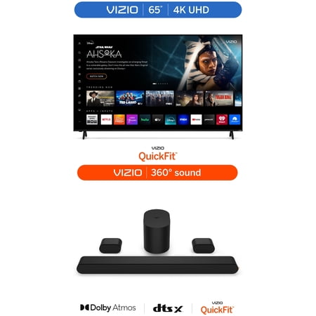VIZIO 65” 4K Smart TV and VIZIO 5.1 Soundbar SE with Dolby Atmos