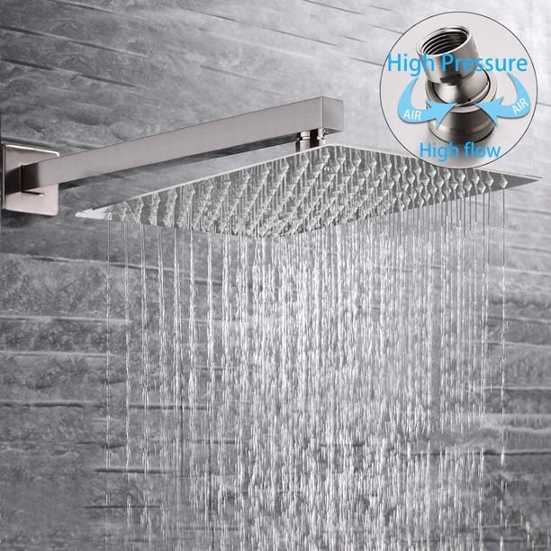 Colonne De Douche Cascada Plafond - 16x31 Pouces - 6 Jets - LED - Nickel Brossé