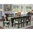 thumbnail image 4 of LGCL9-BLK-C 9Pc Dining Set Includes a Rectangle Dining Table with Butterfly Leaf and Eight Double X Back Linen Seat Kitchen Chairs, Black Finish, 4 of 4
