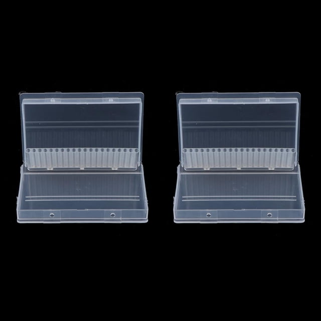 2 x estuche para brocas de uñas, organizador de caja de exhibición de almacenamiento de brocas de manicura de 20 agujeros, soporte de plástic Baoblaze Portabrocas de uñas