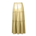 thumbnail image 5 of Women's Maxi Skirt A Line Tiered Long Elastic Waist High Swing Beach, 5 of 9