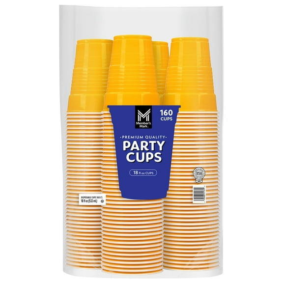 Member's Mark Premium Quality Yellow Cups, 18 fl. oz., 160ct.