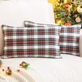 thumbnail image 1 of Juego de fundas de almohada navideñas a cuadros de 30 x 50 cm de AQOTHES, paquete de 2, 1 of 6