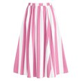 thumbnail image 4 of Women's Tennis Skirts Women Summer Striped High Waisted A Line Elastic Waist Flowy Ankle Beach Skirt Pink M, 4 of 4