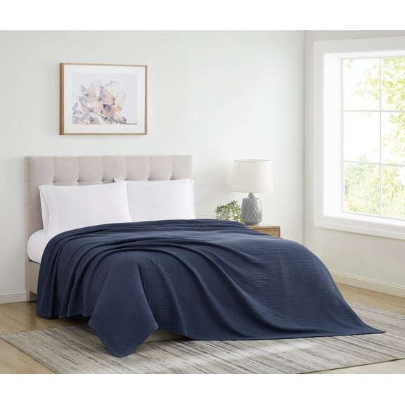 Cannon Heritage Cotton Waffle Blue Full/Queen Blanket