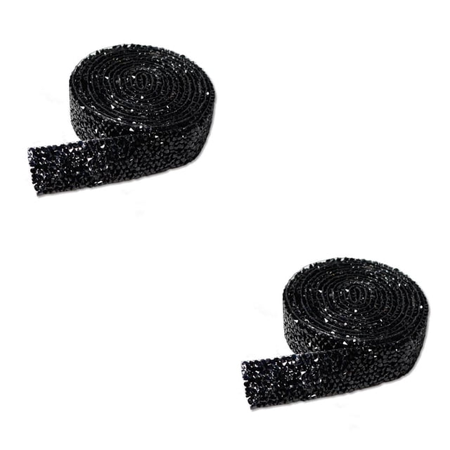 Yuarrent Pegatinas Bling Resina Cristal Decoración Fix Decor Beads Diseño autoadhesivo Taladro portátil Tira Negro 1 1 cm Ancho negro 1 1 cm de ancho 2piezas