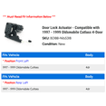 thumbnail image 2 of Door Lock Actuator - Compatible with 1997 - 1999 Oldsmobile Cutlass 4-Door 1998, 2 of 3