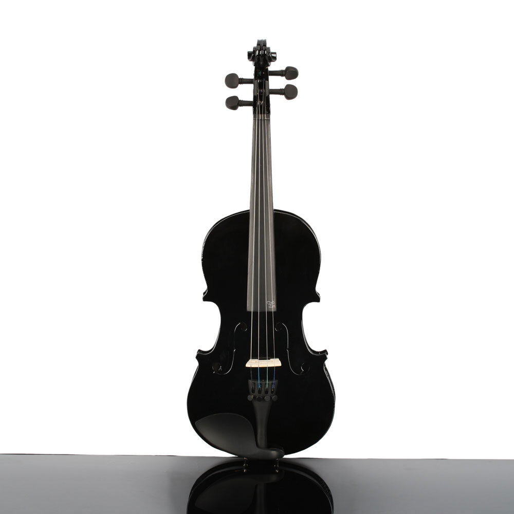 1/4 Acoustic Violin Kit Wood Violin with Case Bow Rosin for Kids Beginner, Black
