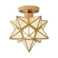 thumbnail image 2 of Five-Pointed Star Crystal Ceiling Light - Shatterproof LED Fixture for Entryways (25x20x20cm, Gold), 2 of 9