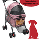 thumbnail image 5 of Carriola para Mascotas Cochecito para Perros y Gatos Pequeños - Medianos Ligera y Plegable con Freno Bandeja Portavasos - Rosa, 5 of 6
