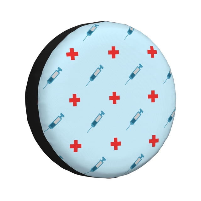 Balery Syringe And Red Cross Cubiertas para Neumáticos - Protector Resistente para Neumáticos de Camioneta, SUV, Remolque, Camper y RV-14 inch