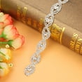 thumbnail image 4 of 1yard Mousseux Ruban Strass Griffe Chaîne DIY Décor 1,5 Cm Largeur (Strass Blanc), 4 of 8