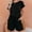 Black, variant on Short Sleeved Round Neck Waist Fitting Juniors Jumpsuit With Drawstring And Waist Trimming Romper