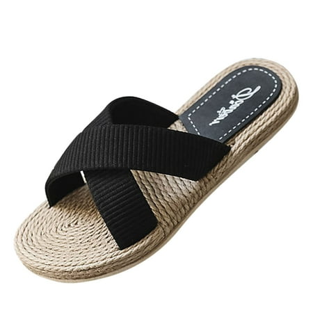 

zttd fashion spring and summer casual women s flat-bottomed beach fashion cross strap slippers women s slipper a