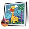 thumbnail image 2 of Cuadros Decorativos Cuadro de arte de cristal redondo completo de animales de dibujos animados de pintura de diamante DIY (DXZ077) Sywqhk Nuevos Originales, 2 of 9