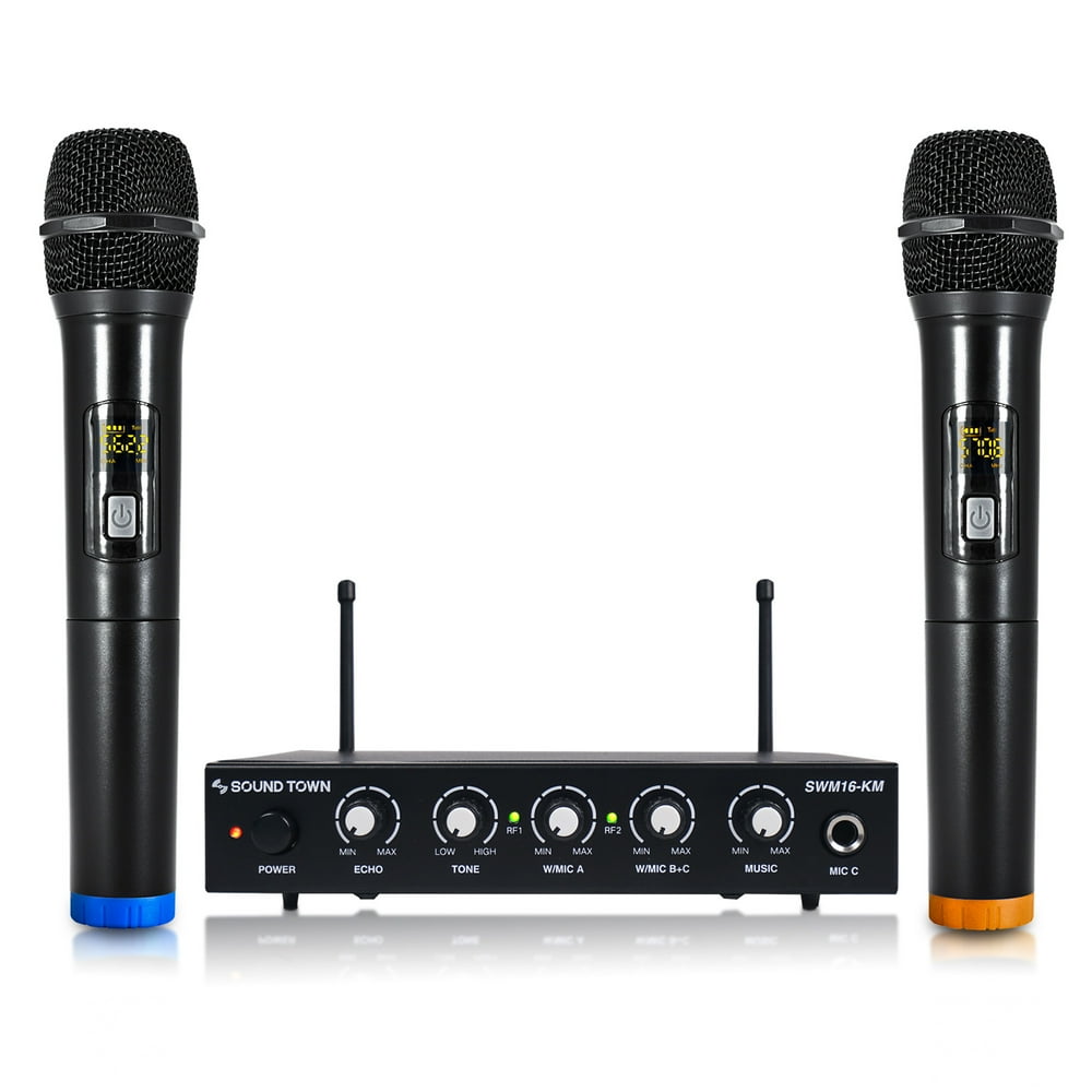 Sound Town UHF 16 Channels Wireless Microphone Karaoke System with