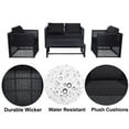 thumbnail image 2 of 4-Piece Outdoor Patio Sofa Conversation Set with Back Cushion, Black, 2 of 5