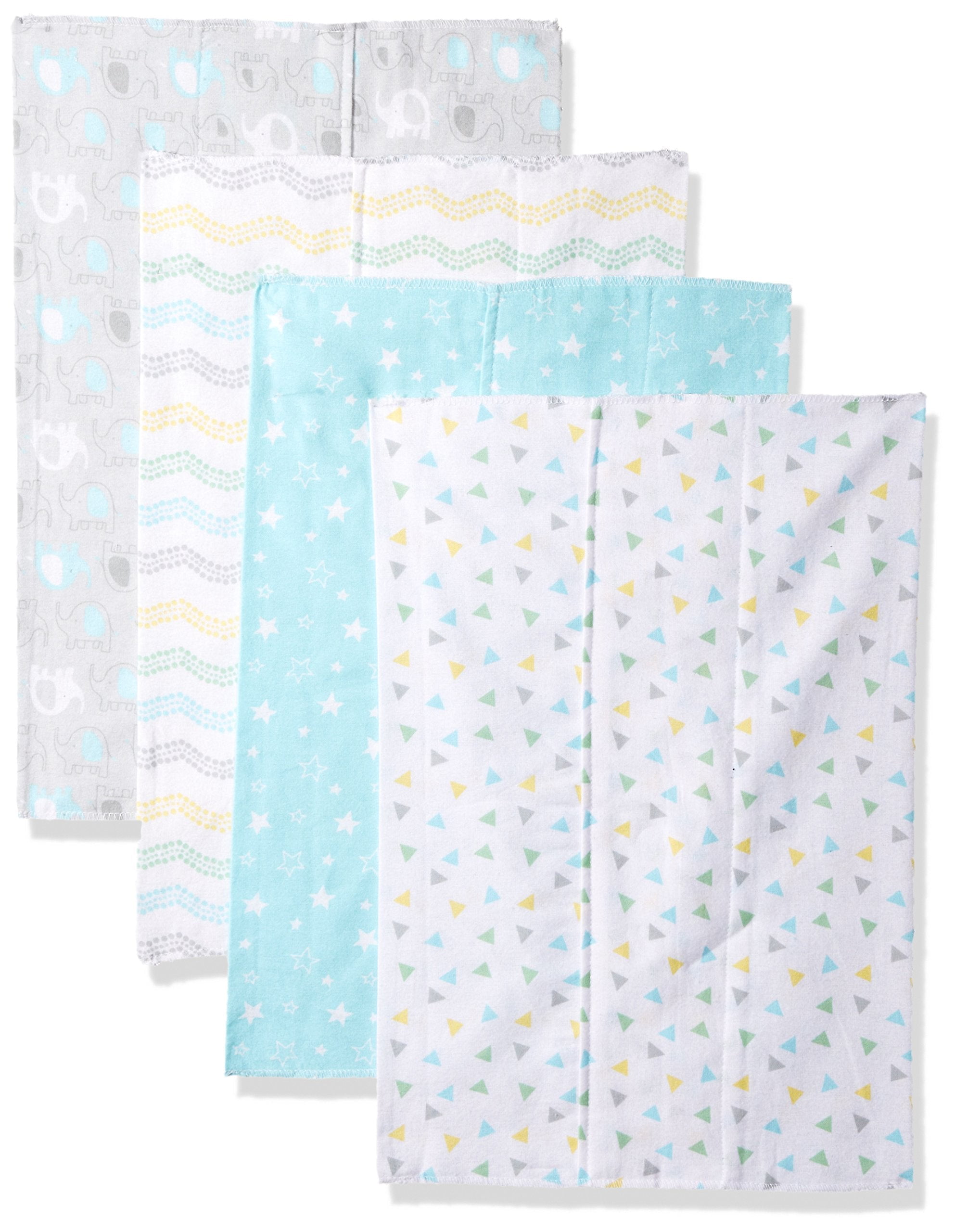 Luvable Friends Baby Girl Cotton Flannel Burp Cloths 4pk, Rainbow, One Size