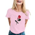 thumbnail image 1 of SZXZYGS T-Shirts pour Femmes Coton Grande Taille T-Shirt Mignon Col Rond Manches Courtes Été 2024, 1 of 4