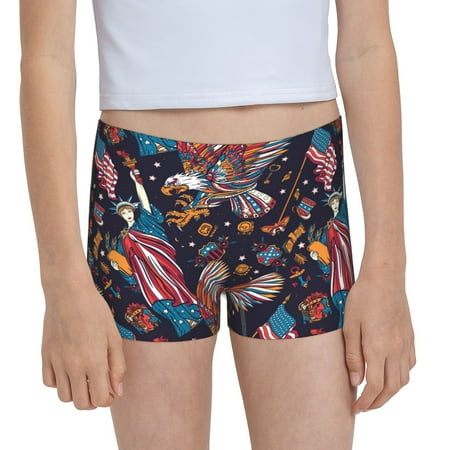 Pofeuu United States Of America Print Soft Cotton Girls Boyshort panties Toddler Underwear-Small