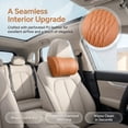 thumbnail image 4 of Universal Memory Foam Car Headrest Neck Pillow, Ergonomic 3D Curve Support for Neck & Shoulder, Adjustable Straps, Breathable Leather Cover for Car, Truck & Office Chair(Orange), 4 of 7