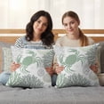 thumbnail image 5 of Set of 2 Summer Pillow Covers 20x20 Inch, Sage Green Crab Coral Seashell Nautical Coastal Ocean Decorative Throw Pillow Cases Cotton Cushion Covers for Sofa Couch Bed Living Room Bedroom Home Decor, 5 of 9