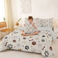 thumbnail image 3 of Erosebridal Bear Animal Print Twin Bedding Sets 7-Piece, Cute Cartoon Stars Bedding Comforter Set, 3 of 7