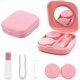 thumbnail image 1 of Estuche para lentes de contacto rosa Estuche para lentes de contacto portátil e higiénico Estuche para viajes con espejo para viajes diarios como viajes y trabajo, 1 of 5