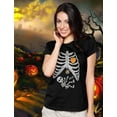 thumbnail image 4 of Halloween Skeleton Xray Rib Cage Costume Women T-Shirt, 4 of 7