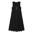 thumbnail image 5 of YuXingFu Loose Cotton Casual Dresses Women Maxi V-Neck Plus Size Womens Dress Sleeveless Button Long Casual Summer Black L, 5 of 5