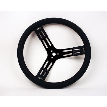 52-56841 15 in. Steel Steering Wheel - Black with Smooth Grip