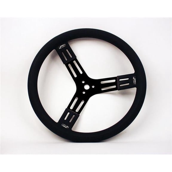 52-56841 15 in. Steel Steering Wheel - Black with Smooth Grip