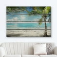 thumbnail image 2 of wall26 Canvas Print Wall Art Palm Tree &amp; Blue Ocean on Wood Panels Marine Life Nature Photography Modern Art Nautical Scenic Relax/Calm Multicolor for Living Room, Bedroom, Office - 32"x48&q, 2 of 5