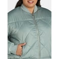 Time and Tru Women's and Women’s Plus Size Quilted Bomber Jacket, Sizes