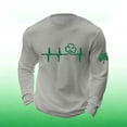 thumbnail image 2 of CONZONE St. Patrick's Day Men's T-Shirts Long Sleeve T Shirts for Men Casual Crew Neck Green Clover Embroidery Lightweight Tees Soft Cozy Athletic Tops, 2 of 4