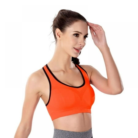 

Women Fitness Running Sports Bra Racerback Padded Wirefree Yoga Bra with Removable Cups