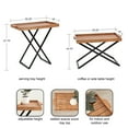 thumbnail image 3 of Kate and Laurel Monaco Transitional Wood Tray Table, 31 x 16 x 28, Natural Brown and Black, Decorative Modern Indoor or Outdoor Coffee Table or Side Table with Removable Serving Tray Top, 3 of 10