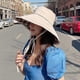 thumbnail image 1 of Sun Hat Plaid Fisherman Hat Fashion Sun Hat Foldable Reversible Travel Sun Hat, Beige, 1 of 2