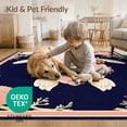 thumbnail image 4 of ODIKA 3'x5' Washable Accent Rug Theme Door Turtle Nautical Coral Seashell Motifs Reef Wave Border for Bedside, Nursery Room, Pet Friendly & Non-Shedding, 4 of 7