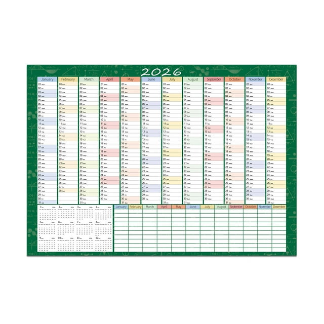 Qiweii 2026 Oversized Wall Calendar 12 Month Version, Academic Schedule Planner with Decorative Stickers, Classroom Office Organizer